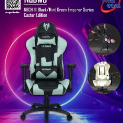 Gaming Chair (เก้าอี้เกมมิ่ง) Nubwo NBCH-11 Black/Mint Green Gaming Seat Chair Emperor Series Caster Edition (21245) ขาเหล็ก