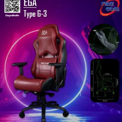 Gaming Chair (เก้าอี้เกมมิ่ง) EGA Type G-3 Black/Wine Red (22211)