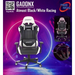 Gaming Chair (เก้าอี้เกมมิ่ง) GadonX Atmost Black/White Racing Series (B-6006 BK/WH)