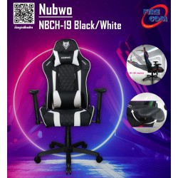 Gaming Chair (เก้าอี้เกมมิ่ง) Nubwo NBCH-19 Black/White Gaming Chair Metal Base (83x65x32cm)23226 ขาเหล็ก