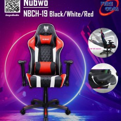 Gaming Chair (เก้าอี้เกมมิ่ง) Nubwo NBCH-19 Black/White/Red Gaming Chair Metal Base (83x65x32cm)23225,20759 ขาเหล็ก