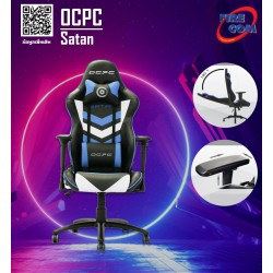 Gaming Chair (เก้าอี้เกมมิ่ง) OCPC Satan Blue/White eSport Chair (OC-GC-SAT-BW)