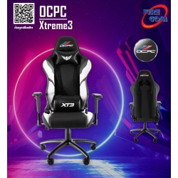 Gaming Chair (เก้าอี้เกมมิ่ง) OCPC Xtreme3 Black/White Gaming Chair (OC-GC-XT3-BW)