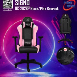 Gaming Chair (เก้าอี้เกมมิ่ง) Signo GC-202BP Black/Pink Brarock E-Sport