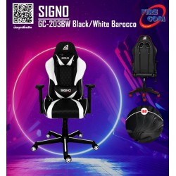 (GAMING CHAIR) Signo GC-203BW Black/White Barocco E-Sport Gaming Chair
