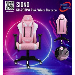 (GAMING CHAIR) SIGNO GC-203PW Pink/White Barocco