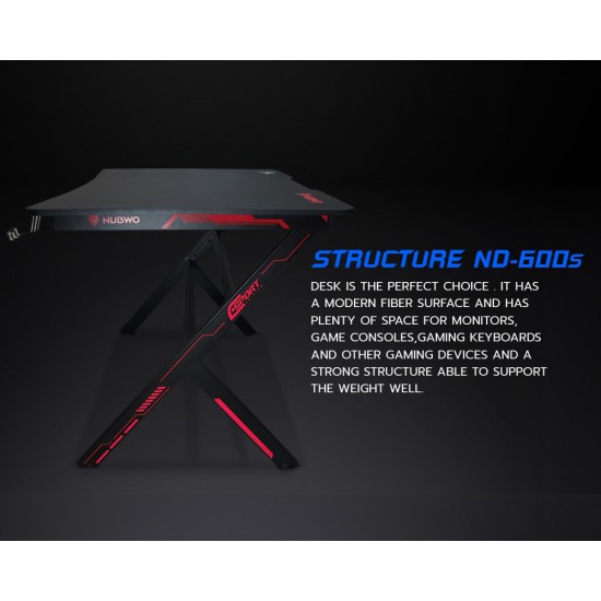 (GAMING TABLE) NUBWO ND-600 S Red Gaming Desk