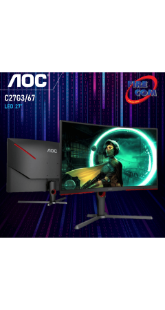 จอ Monitor AOC C27G3/67 27" LED Curved Black/Red Gaming 165Hz. 1ms. สามารถออกใบกำกับภาษีได้
