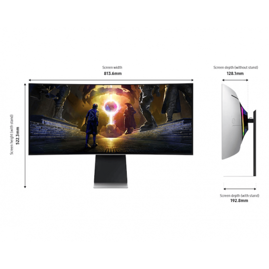 จอ Monitor Samsung Odyssey G8 G85SD LS34DG850SEXXT 34" OLED 2K 175Hz Curved Gaming 3440x1440,21:9,0.03ms, FreeSync Premium Pro สามารถออกใบกำกับภาษีได้