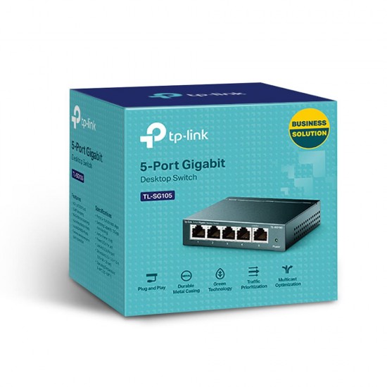GIGABIT SWITCH HUB TP-Link 5 Port TL-SG105 Gigabit Desktop Business Solution