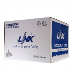 LAN CABLE LINK UTP CAT6 Outdoor Double Jacket w/Drop wire (ลวดสลิง) (US-9106MD) (กล่อง 305 ม./1,000ft)