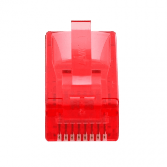 RJ45 LAN Connector Link RJ45 Cat5 Crytal Red (US-1051-2) (ถุง 10 ห้ว)