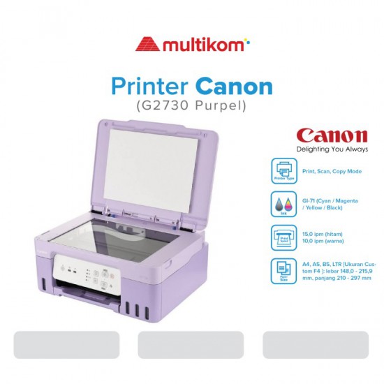 ปริ้นเตอร์ PRINTER CANON PIXMA Efficient G2730 (Purple) Inktank ALL-IN-ONE สามารถออกใบกำกับภาษีได้