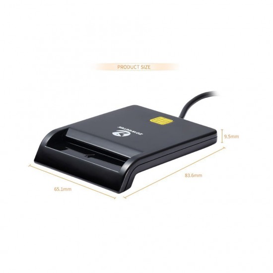 SMART CARD WAC ZW-12026-1 USB Type-C + Adapter Type-C to USB Smart Card Reader เครื่องอ่านสมาร์ทการ์ด แนวนอน