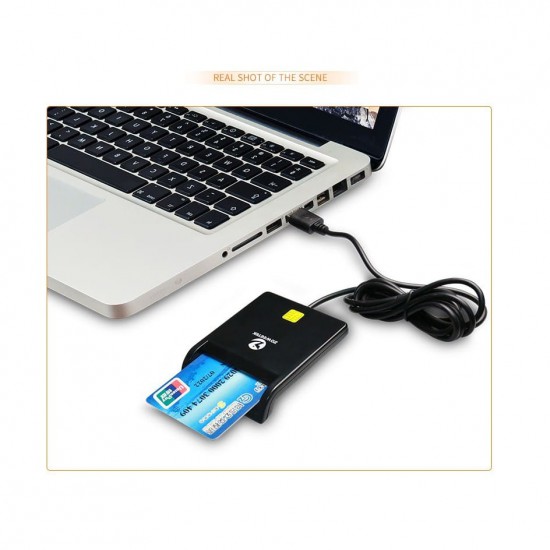 SMART CARD WAC ZW-12026-1 USB Type-C + Adapter Type-C to USB Smart Card Reader เครื่องอ่านสมาร์ทการ์ด แนวนอน