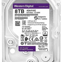 ฮาร์ดดิสก์ HDD WD Satalll 8 Tb (WD85PURZ-3Year) 256 Mb 5400rpm (SATA3)Purple HDD For CCTV สามารถออกใบกำกับภาษีได้