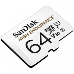 MEMORY MICRO SD SANDISK 64 Gb (กล้องวงจรปิด/ติดรถ) High Endurance Full HD/4K UHD 100Mb/s (SDSQQNR-064G-GN6IA) Adapter