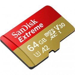 MEMORY MICRO SD SANDISK 64 Gb Extreme 4K Ultra HD A2 Read160Mb/s,Write60Mb/s (SDSQXA2-064G-GN6AA) Adapter