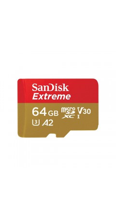 MEMORY MICRO SD SANDISK 64 Gb Extreme 4K Ultra HD A2 for Mobile Gaming Read160Mb/s,Write60Mb/s (SDSQXA2-064G-GN6GN)