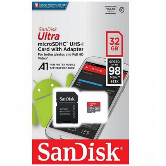 MEMORY MICRO SD SANDISK 32 Gb Ultra 120Mb/s FullHD Class10(SDSQUA4-032G-GN6MN) No Adapter