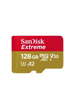 MEMORY MICRO SD SanDisk 128 Gb Extreme 4K Ultra HD A2 for Mobile Gaming Read160Mb/s,Write90Mb/s (SDSQXA1-128G-GN6GN)