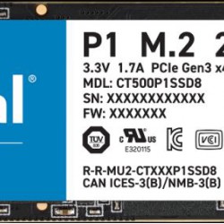SSD CRUCIAL 1000Gb P1 NVMe PCIe 2280 M.2 (CT1000P1SSD8)