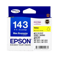 INK EPSON 143 Yellow (T143490) Ink Cartridge - DFP2 (TBS, S size)ME900WD, ME960FWD,ME82WD,WF3011, WF-3521,WF-7011, WF-7511